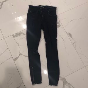 Express Destroyed Midrise Ankle Leggings 00S